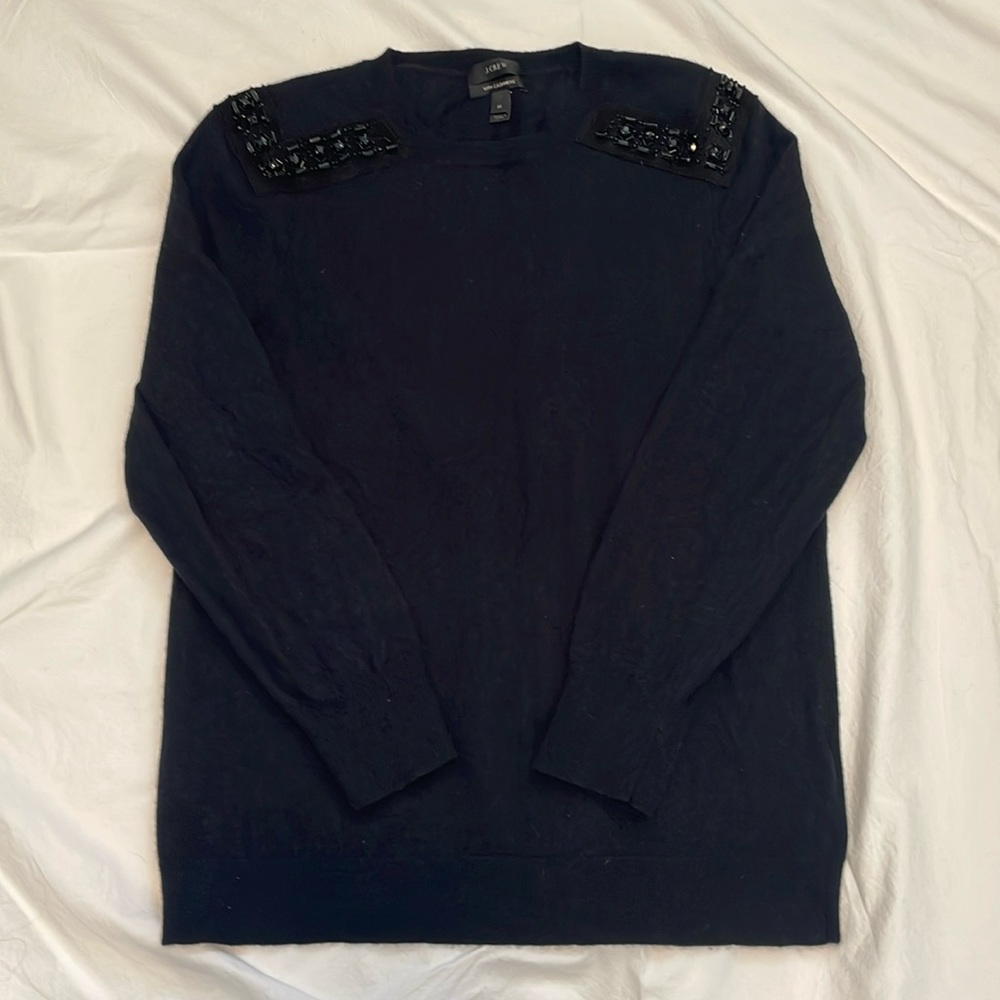J.Crew Embellished Wool/Cashmere Sweater